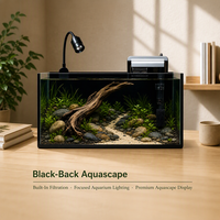 Kit d'aquarium planté d'eau douce avec couvercle en PC, filtration externe et éclairage LED, marque privée en gros