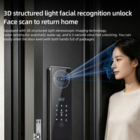 Serrure de porte intelligente YAGU haut de gamme à reconnaissance faciale 3D, entièrement automatique avec interphone vidéo et fonction de judas pour porte principale
