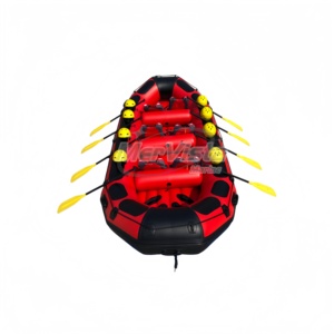 Fabricant chinois de radeaux gonflables de grande taille pour 11 personnes, rouge et noir, 480 cm, avec pagaies - Product Image 4