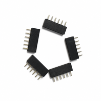Connecteur femelle droit 1x6P pas de 2,0 mm, boîtier noir, broches plaquées or pour carte PCB, connecteur de câblage OEM