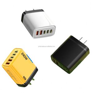 Nuevo Cargador Rápido para Teléfono Móvil de 240W con Múltiples Puertos, Enchufe EU, US, UK, USB C, Luz LED para Smartphones - Product Image 2