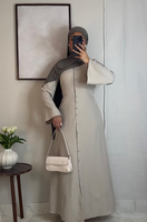 Abaya Femme Sur Mesure avec Boutons, Tissu Premium, Haute Qualité, Abaya Longue Fermée pour Femme Musulmane Islamique