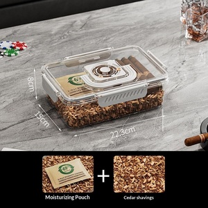 Caja de Almacenamiento para Cigarros de PET con Tapa Transparente y Asas Marrones para Organización de Cigarros - Product Image 6
