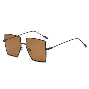 Jamie 3503 Large Square <b>Metal</b> <b>Frame</b> Glasses Gold Color Full <b>Frame</b> Fashion Trend Men's Decorative Non-Prescription Eyewear - Product Image 4