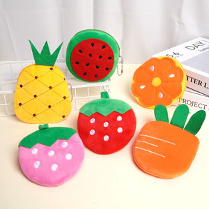 Karikatür Meyve Turtası Yaratıcı Fermuarlı Bozuk Para Cüzdanı Öğrenciler ve Çocuklar için Sevimli Mini Peluş Kulaklık Çantası ve Bozuk Para Çantası - Product Image 1