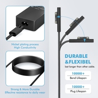 Nouvel adaptateur secteur pour ordinateur portable 65W 15V 4A pour Microsoft Surface ProPro 9 8 7 6 5 4 3 X Chargeur secteur pour ordinateur portable