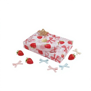 Papel de Seda Desechable con Estampado de Fresas <span class=keywords><strong>Rojas</strong></span>, Resistente a la Grasa, Ecológico, Impermeable y Reciclable, 17 g/m², 50x70 cm, para Envolver Jabón - Product Image 6