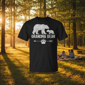 T-shirt Oma Ours à manches courtes et col rond pour femme adulte, idéal pour les réunions de famille, impression sérigraphique - Product Image 3