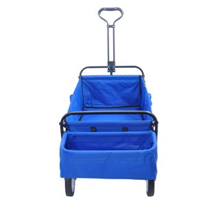 DB Blue Folding Wagon Garden Shopping Beach Cart <b>Roll</b> Container Structure for Outdoor Camping Storage <b>Tools</b> Customizable OEM - Product Image 5