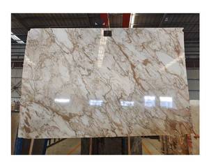 Losa de mármol dorado Calacatta de alta calidad, veta de oro única para pared interior moderna y Sobremesa, pulida e impermeable, venta al por mayor - Product Image 1