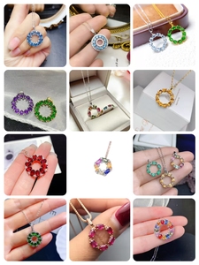 <span class=keywords><strong>Collana</strong></span> con <span class=keywords><strong>Catena</strong></span> in Argento 925 Placcato e Peridoto Verde Rotondo per Donne, Regalo di Nozze - Product Image 5