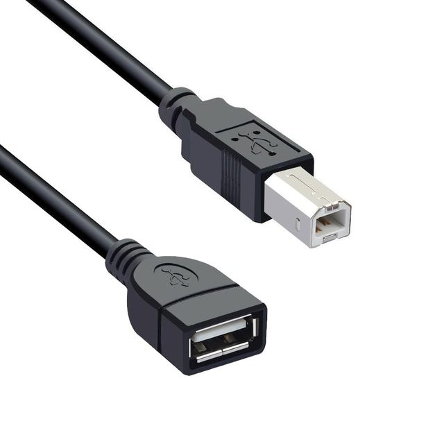USB 2.0 Type a Female to USB B Male Scanner Printer Extension Adapter Cable Cord
