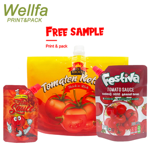 Bolsa de Pie con Boquilla Impreso Personalizado Aluminizado Coccíon al Vapor Salsas Tomatos Salsas 150/200/250ml Líquido Pouch - Product Image 3
