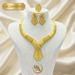 Modern Textured Trendy 24K Gold Plated Brass <b>Box</b> Chain Fashion Charm Necklace Set - Product Image 2