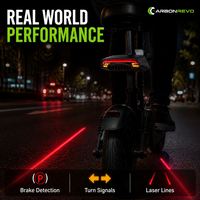 Feu arrière intelligent pour trottinette électrique Carbonrevo avec clignotants intégrés – Installation facile, fonctionnement fluide
