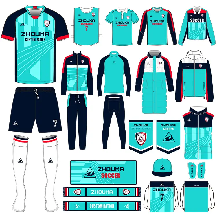 Ensemble complet de Football imprimé, veste de Sublimation, survêtement, kit de Football, personnalisé, votre propre Design, Kits de Football, Jersey