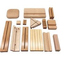 Support et présentoir multifonctionnel personnalisé en bois massif pour cartes de visite avec base de bureau et décoration de table