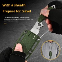 Reise begleiter Kleines Mehrzweck-Überlebens messer EDC Tactical Camping Halskette Taschen messer mit Scheide