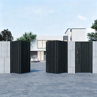 Puerta Batiente Manual de Aluminio para Patio de Apartamento, Villa, Exterior - Diseño Moderno, Entrada de Seguridad para Escuelas