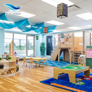 Montessori ชุดเก้าอี้โต๊ะอนุบาลอนุบาลอนุบาลไม้สำหรับเด็กวัยหัดเดินแบบครบวงจรดีไซน์รูปแบบห้องเรียนฟรี - Product Image 1