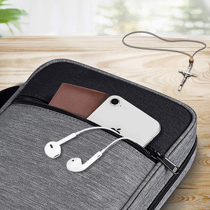 Funda Protectora para Biblia Resistente al Agua, Color Gris, con Asas y Diseño con Cremallera, para Niños, Talla <span class=keywords><strong>XL</strong></span> - Product Image 3