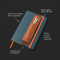 Pochette portable pour stylo de lecture, cadeau créatif britannique, porte-stylo, rangement à sangle pour articles littéraires, journal créatif en PU, facile à retrouver et à ne pas perdre