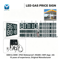 Layar tampilan led wifi 7 segmen display 8.888 led produsen tanda harga gas