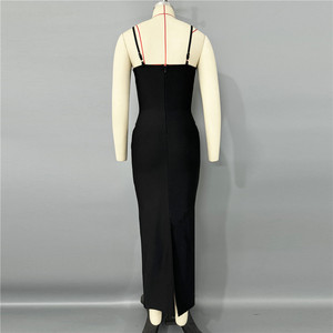 เดรสแม็กซี่หรูหราสำหรับปาร์ตี้ชุดราตรีหรูหราผ้าพันประดับคริสตัล - Product Image 3