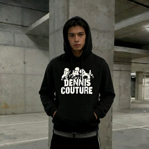 Sudadera con Capucha de Algodón de Alta Calidad para <span class=keywords><strong>Hombre</strong></span>, Corte Holgado, Estampada, de Forro Polar, Corta, Personalizada, Negra, Oversize, para Invierno - Product Image 2