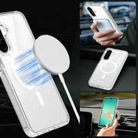 Étui de téléphone portable dur magnétique clair deux-en-un pour Samsung A17 A16 A26 4G 5G étui hybride de charge sans fil magnétique