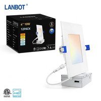 Plafonnier LED encastré ultra-fin de 6 pouces, 12W, 5CCT réglable, 6000K, certifié ROHS, pour cuisine