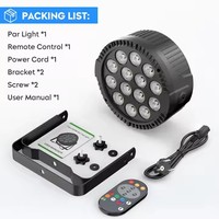 Luz LED Par Can RGBW de 80W 14x6W con Control DMX512, Atenuación Lineal de 4/8 Canales, Iluminación de Escenario a Distancia de 5-10M para Teatro, Discoteca y Fiestas