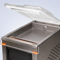 Machine d'emballage sous vide de comptoir DZ-320 avec bac en acier inoxydable monobloc, barre de scellage thermique avant facile à nettoyer, usage intensif sur comptoir