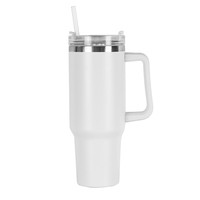 HZ Wholesale Gobelets isothermes de voyage en acier inoxydable à double paroi, 20oz, 30oz, 40oz, avec paille et poignée