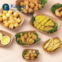 Barquette alimentaire en papier recyclable pour la vente en gros, boîte à frites jetable, conteneur alimentaire en papier imprimé sur mesure, barquette à frites