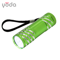 90 lumens 9 led cob de poche en aluminium cadeau led lampe de poche avec des couleurs assorties