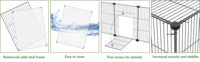Parc pour animaux de compagnie, cage pour petits animaux, portable, en fil métallique, avec plateau en plastique, structure en fer, à monter soi-même