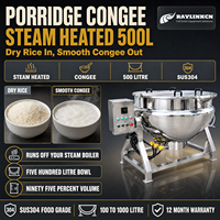 Cuisine Centrale Cuiseur Agroalimentaire à Double Paroi 500L Inox Alimentaire Thermostat en Option pour Bouillie Concentration