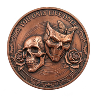 Pièce commémorative médaillon gothique YOLO Hourglass Time en cuivre pur 999, 1 oz, à motif en relief profond, en vrac
