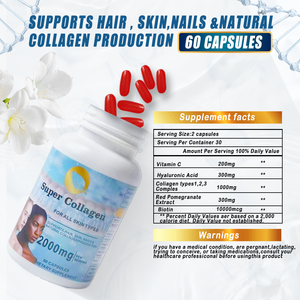 <span class=keywords><strong>Super</strong></span> Collageen Hyaluronzuur Poeder Batch Haar Collageen Capsule Whitening Huid Glut Athion Capsules - Product Image 6