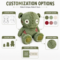 Peluche Monstre Vert Personnalisée en Coton PP Ultra Doux, Vente Directe Usine, Idéale Anniversaire et Anti-Stress - OEM/ODM Marque Privée