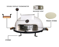 Four à pizza au charbon de bois Kimstone 21 pouces KAMADO en céramique, design pliable, chariot de transport, pour intérieur et extérieur