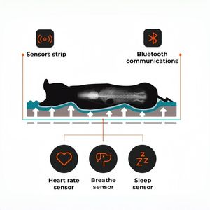 Aangepaste slimme hondenbed met gezondheidsmonitor, meet hartslag, ademhalingsfrequentie & slaappatronen voor thuis & klinisch gebruik - Product Image 3
