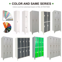 Casier en acier verrouillable à 9 portes, casier métallique robuste pour le personnel, armoire de rangement pour vêtements pour salle de sport, école, usine, dortoir