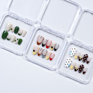 <span class=keywords><strong>Uñas</strong></span> Postizas Acrílicas Hechas a Mano con Diseño <span class=keywords><strong>de</strong></span> Lunares, <span class=keywords><strong>Uñas</strong></span> <span class=keywords><strong>Francesas</strong></span> con Estampado <span class=keywords><strong>de</strong></span> Estrellas, <span class=keywords><strong>Uñas</strong></span> Artificiales para Mujer - Product Image 1