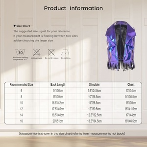 Chaleco Metálico con Flecos para Niñas, Sin Mangas, Solapa con Muescas, Iridiscente, Disfraz de Baile para Escenario, Jazz, Hip Hop, Actuación, Personalizado - Product Image 6