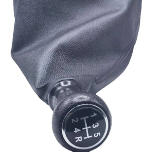 Leather Gear <b>Shift</b> <b>Knob</b> Cover For Citroen C5 A6 5 Speed Manual Transmission Black - Product Image 4