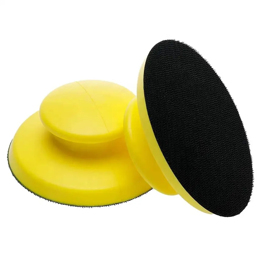 6" Round-Shaped Hand Polishing Pads Sanding Block Pad for Hook & Loop and Sanding Discs