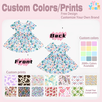 Robe de patineuse florale personnalisée pour petites filles, en tissu tricoté léger et respirant, taille élastique, longueur genou, tenue décontractée pour enfants