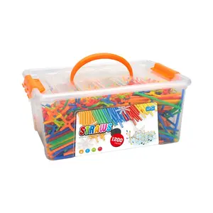 塑料玩具连接草块1200件定制彩色儿童积木套装